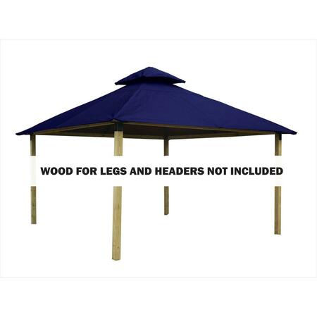 ACACIA 14 sq. ft. Gazebo Roof Framing & Mounting Kit with Classic Royal Outdura Canopy AGOK14- CLASSIC ROYAL